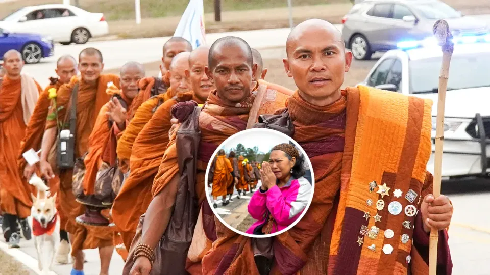 Buddhist Monks Walk 2,300 Miles Across America for Peace and Compassion